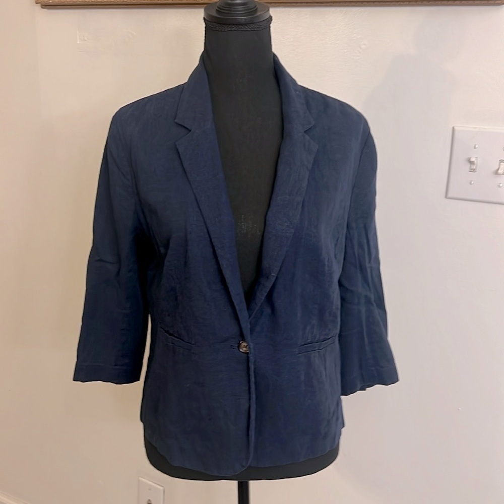 Linen Blend Blazer. Sz. L.